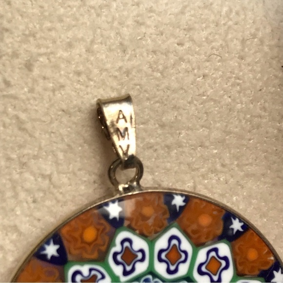 Millefiori Gilt 925 AMV Antica Murrina Venezia Handmade Murano Glass Pendant - Picture 6 of 15